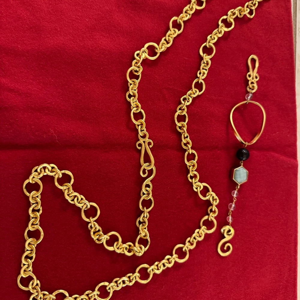 Long Gold Chain Necklace with Extender